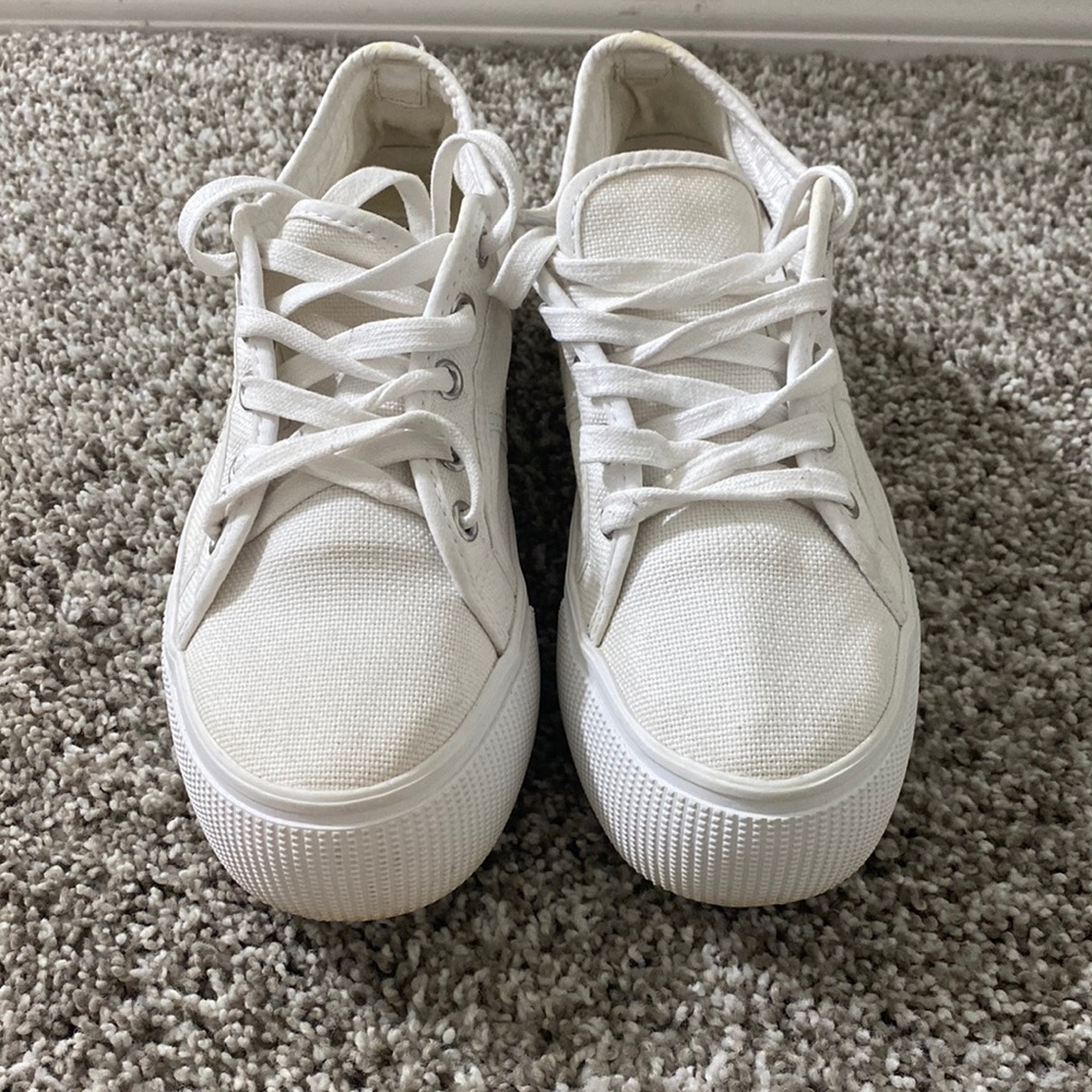 Steve Madden White Platform Sneakers